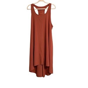 Athletic style Rust Tank Dress-Size 1X-Racer Back-Stretch-Pockets-CLEANED